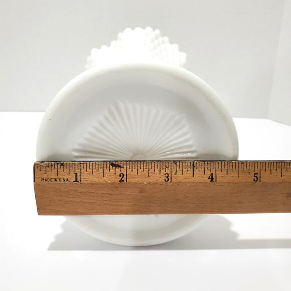 Westmoreland White Milk Glass Vintage Diamond Quilted Ruffled 12" Swung Vase - Picture 8 of 13
